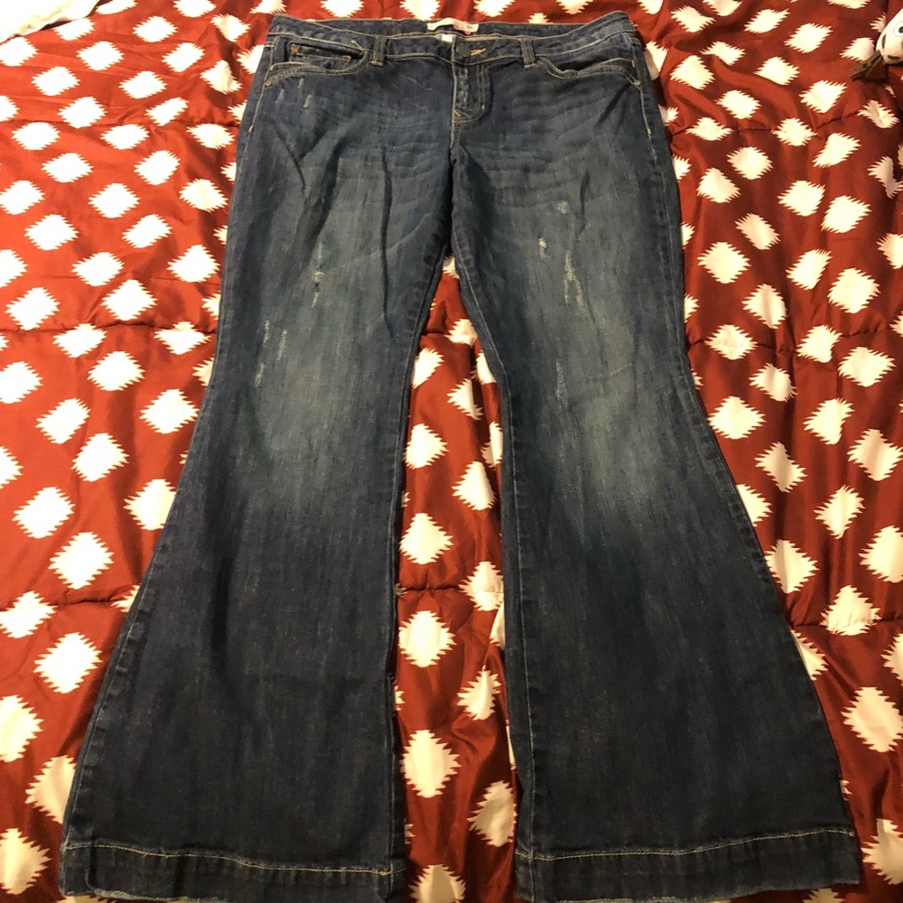Route 66 Distressed Flare Jeans Size 14